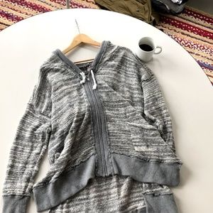 Free People Grey Hooded Jacket